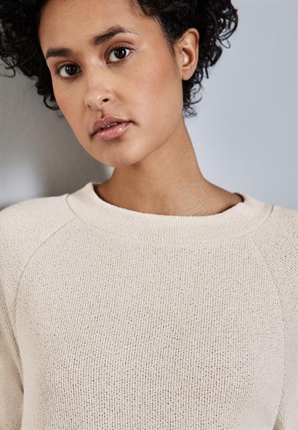 Strick-Look Shirt smooth sand beige
