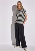 Strick-Look Streifenshirt black