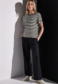 Strick-Look Streifenshirt black