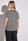 Strick-Look Streifenshirt black