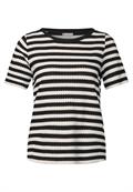 Strick-Look Streifenshirt black