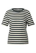 Strick-Look Streifenshirt hunter green