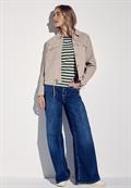 Strick-Look Streifenshirt hunter green