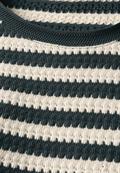 Strick-Look Streifenshirt hunter green