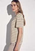 Strick-Look Streifenshirt safari beige