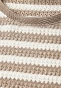 Strick-Look Streifenshirt safari beige