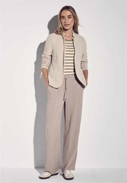 Strick-Look Streifenshirt safari beige