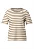 Strick-Look Streifenshirt safari beige