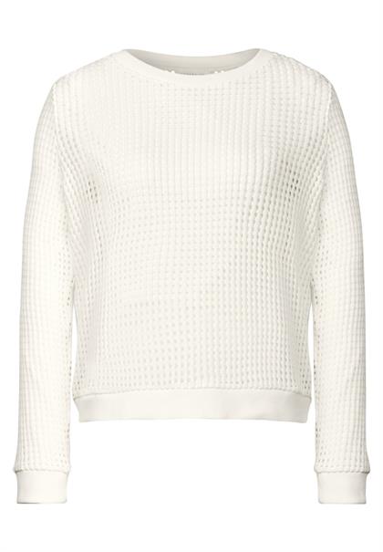 Strick-Look Strukturshirt off white