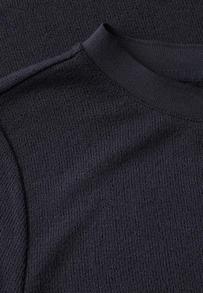 Strick-Look T-Shirt dark void blue