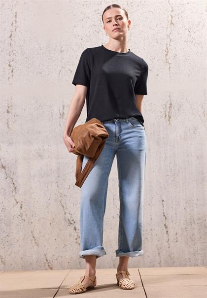 Strick-Look T-Shirt dark void blue