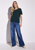 Strick-Look T-Shirt hunter green
