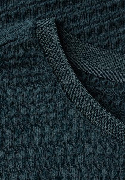 Strick-Look T-Shirt hunter green