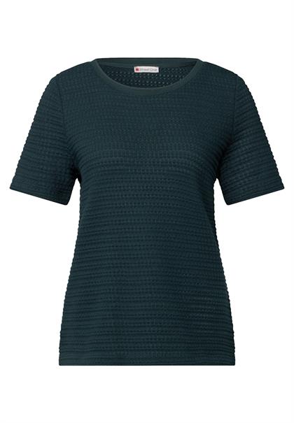 Strick-Look T-Shirt hunter green