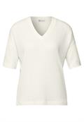 Strick-Look T-Shirt off white
