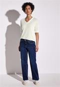 Strick-Look T-Shirt off white