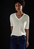 Strick-Look T-Shirt off white