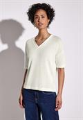 Strick-Look T-Shirt off white