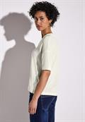 Strick-Look T-Shirt off white