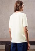 Strick-Look T-Shirt off white