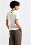 Strick-Look T-Shirt off white