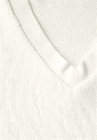 Strick-Look T-Shirt off white