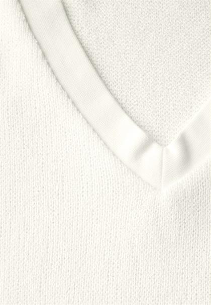 Strick-Look T-Shirt off white