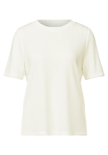 Strick-Look T-Shirt off white