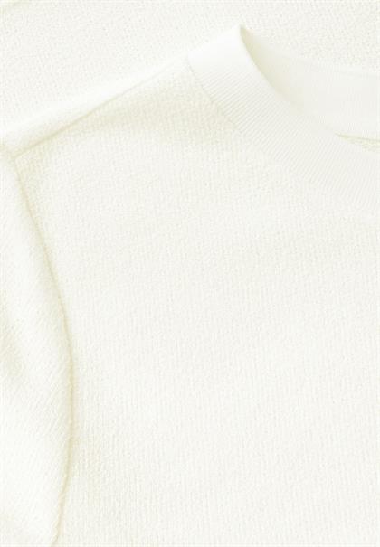 Strick-Look T-Shirt off white
