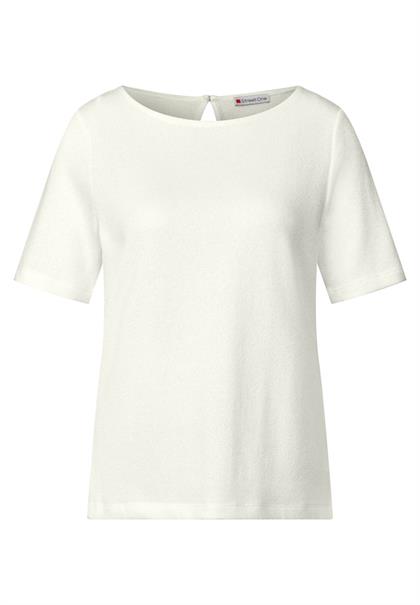 Strick-Look T-Shirt off white