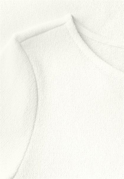Strick-Look T-Shirt off white