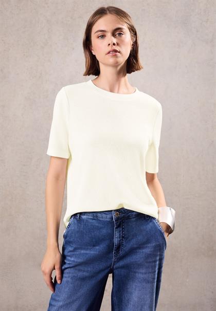 Strick-Look T-Shirt off white