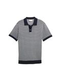 Strick-Poloshirt aus Baumwolle navy white fancy stripe
