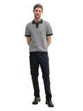 Strick-Poloshirt aus Baumwolle navy white fancy stripe