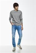 Strick Struktur Pullover cloud grey melange