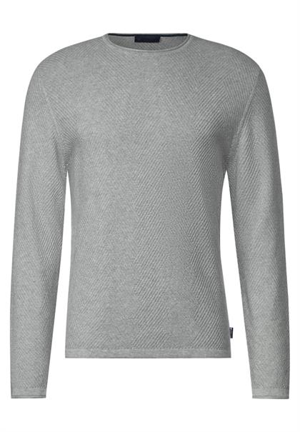 Strick Struktur Pullover cloud grey melange