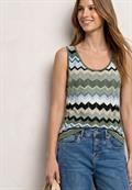 Strick-Top mit Zick-Zack-Muster deep bound green