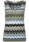 Strick-Top mit Zick-Zack-Muster deep bound green