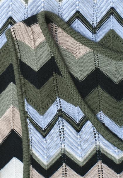 Strick-Top mit Zick-Zack-Muster deep bound green