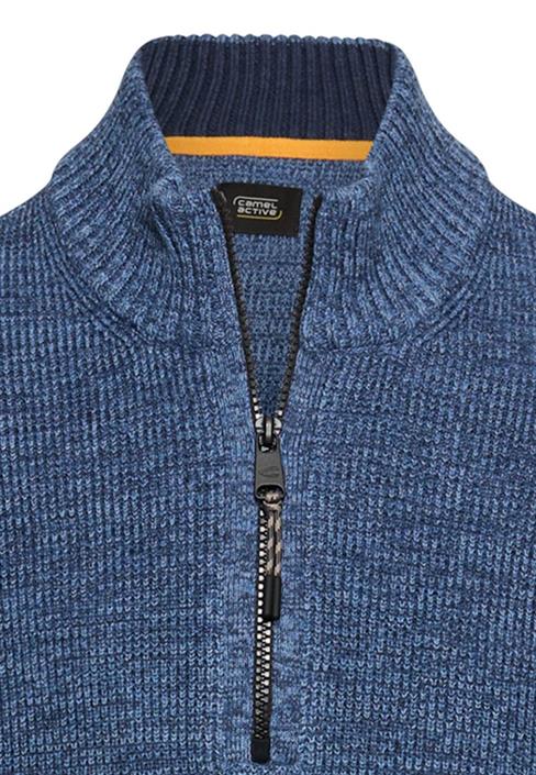 strick-troyer-in-melierter-optik-tinted-blue