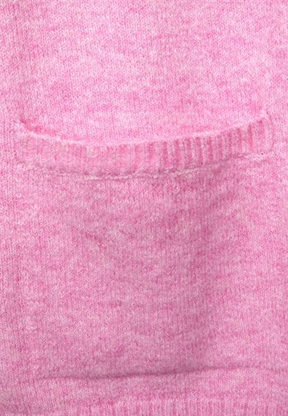 Strickcardigan mit Kapuze pink crush melange