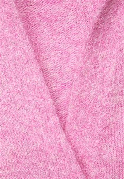 Strickcardigan mit Kapuze pink crush melange