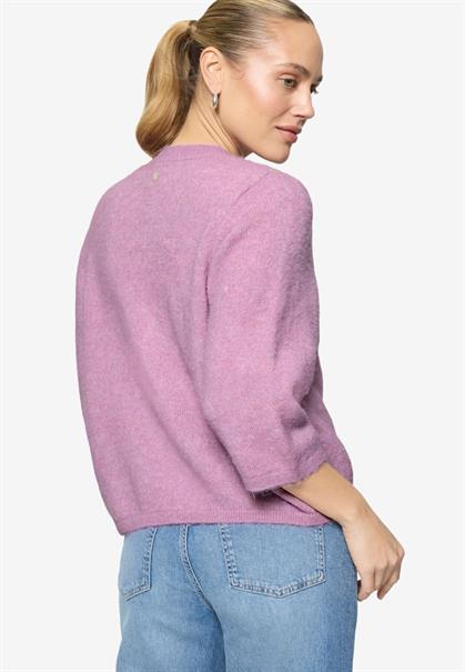 Strickjacke 3/4 Arm und Knöpfe lilac melange