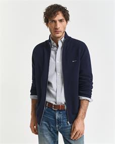 Strickjacke aus Baumwoll-Piqué evening blue