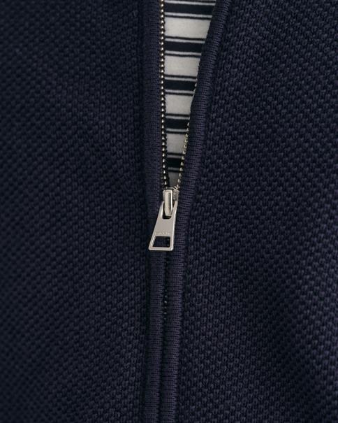 Strickjacke aus Baumwoll-Piqué evening blue