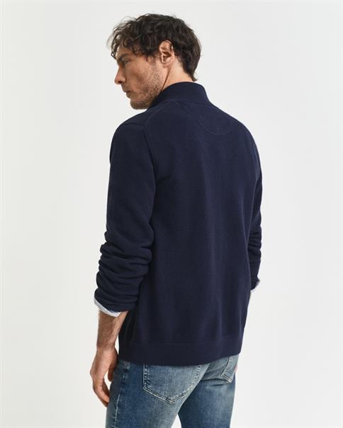 Strickjacke aus Baumwoll-Piqué evening blue