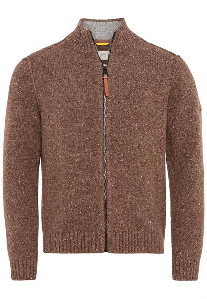 Strickjacke aus einem Merino-Wollmix nougat
