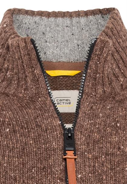 Strickjacke aus einem Merino-Wollmix nougat