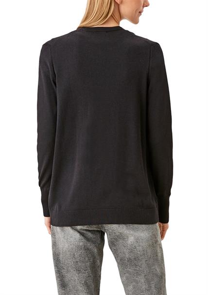 Strickjacke aus Viskosemix schwarz