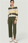 Strickjacke gestreift patch khakicream
